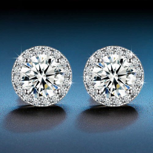 0.1ct-4ct 925 Sterling Silver Round Brilliant Moissanite VVS Diamond