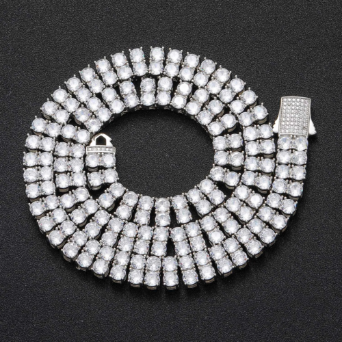 5MM Two Row Tennis Chains Necklace Iced Out