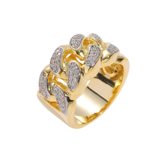 Hip Hop Cuban Ring Gold Plated