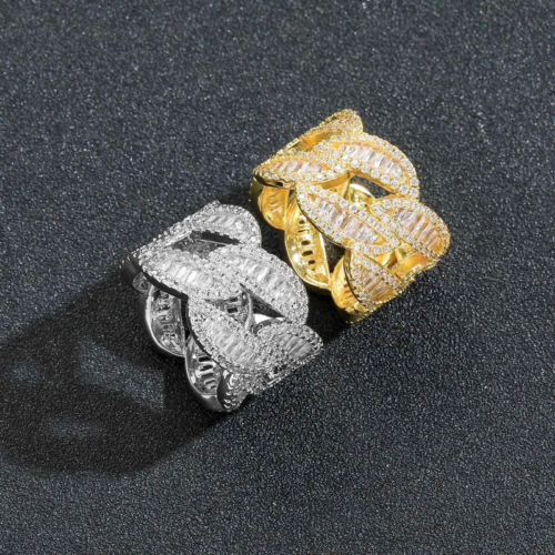 Raised Baguette Miami Cuban Ring