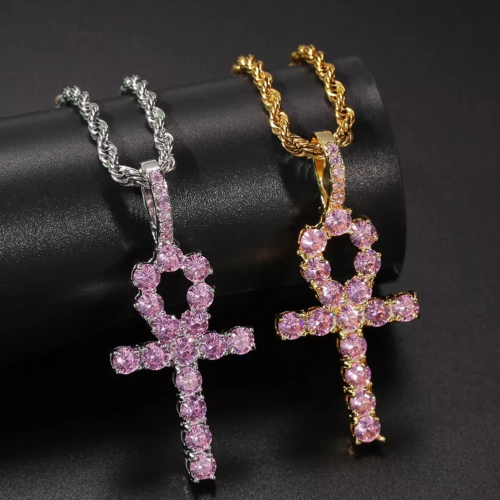 Gold Plated Ankh Key Cross Pendant