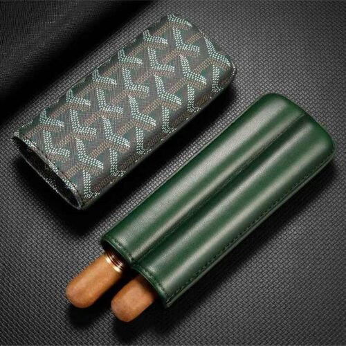 FLYSOUTH  Retro Leather Travel Cigars Case Luxury