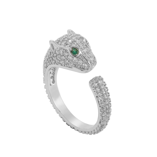 18K Gold Leopard Ring Hiphop Jewelry