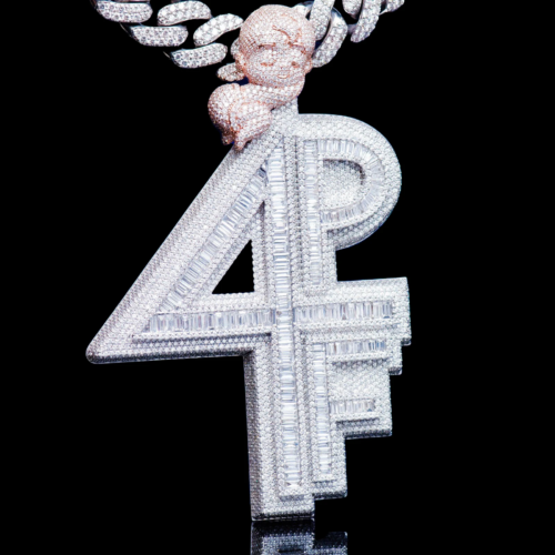 4PF Music Brand Logo Lil Baby Pendant Moissanite Diamonds