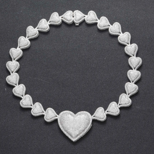 Big Heart Chain Necklace Infinity Heart Necklace for Women