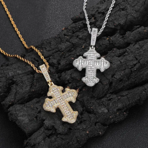 New Baguette Cross Pendant