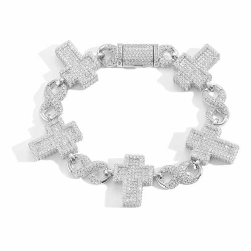 Cross Cuban Bracelet Iced Out Diamond