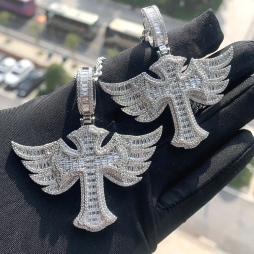 Cross Wing Baguette Pendant IX