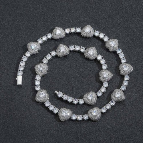 5mm Heart Shaped Tennis Chain Iced Out