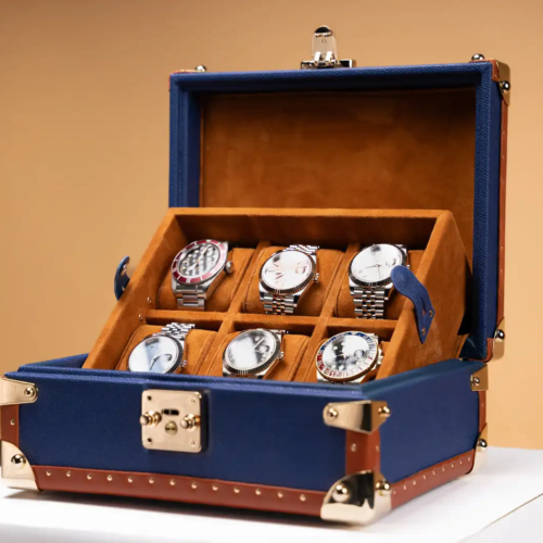 Retro Full Real Leather Watch Travel Case